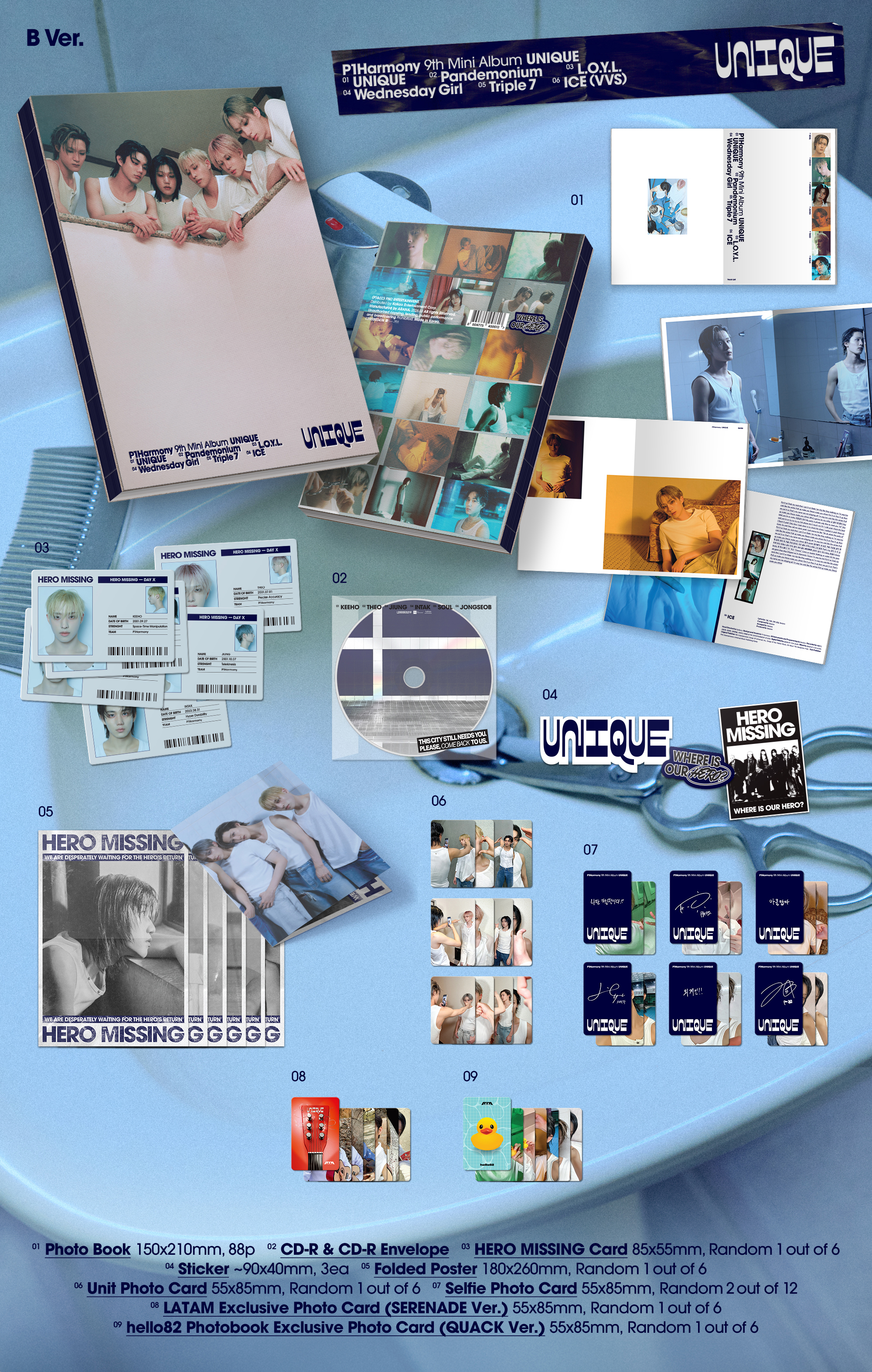 P1harmony UNIQUE Photobook 24枚 セット 新品未開封 P1HARMONY UNIQUE PHOTOBOOK CON BENEFICIO hello82